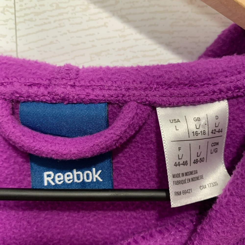 Reebok Purple Fleece Jacket Size Large - Picture 3 of 4